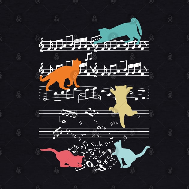 Cats Playing With Music Notes by DigitalNerd